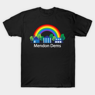 Mendon Dems rainbow (white text) T-Shirt